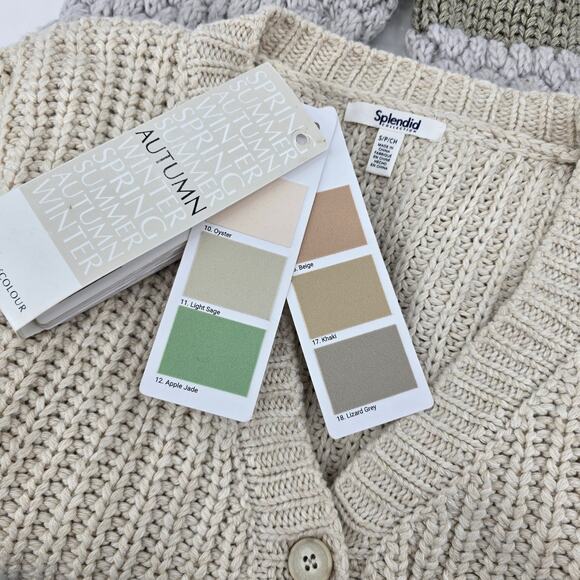 Splendid Margo Cardigan – Chunky Knit Cottagecore Minimalist Bubble Sleeve - S - Picture 4 of 8